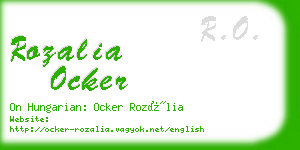 rozalia ocker business card